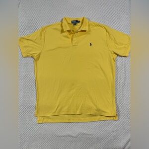 Polo Ralph Lauren Men's XL Yellow Cotton Short Sleeve Polo Shirt Preppy Classic